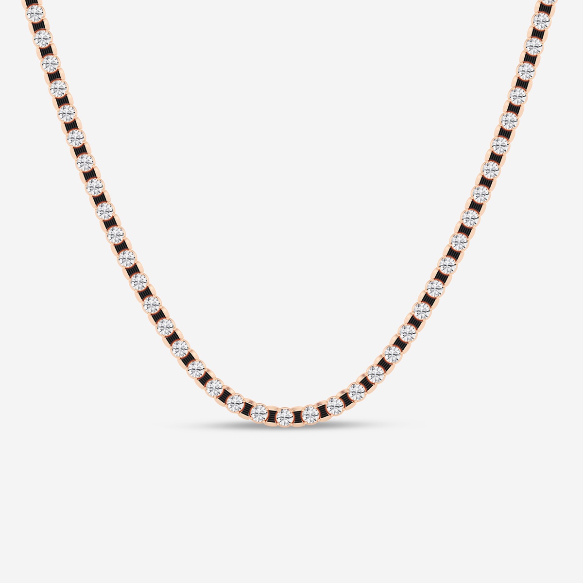 Additional Image 1 for  15 ctw Round Lab Grown Diamond Tennis Necklace With Black Rhodium